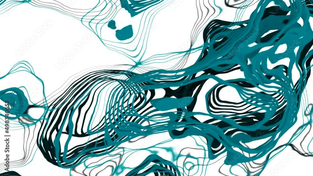Poster white and black background. design. bright blots in 3d format that blur and create various patterns.