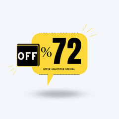 72%Unlimited special offer (with yellow balloon and shadow with discount)