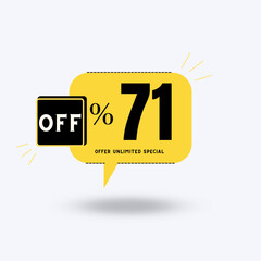 71%Unlimited special offer (with yellow balloon and shadow with discount)