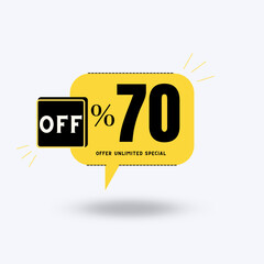 70%Unlimited special offer (with yellow balloon and shadow with discount)