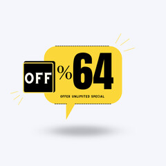 64%Unlimited special offer (with yellow balloon and shadow with discount)