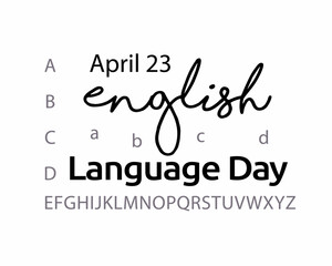 April 23 English Language Day phrase lettering very minimal Background Design