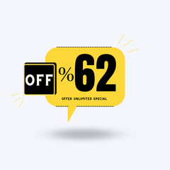 62%Unlimited special offer (with yellow balloon and shadow with discount)