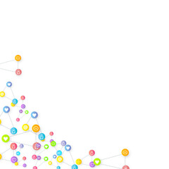 Social media marketing icons internet tags target