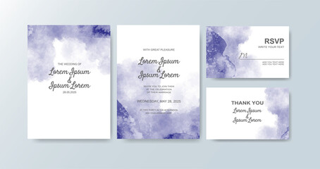 Wedding invitation with abstract watercolor background