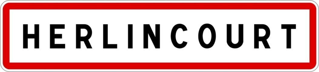 Panneau entrée ville agglomération Herlincourt / Town entrance sign Herlincourt