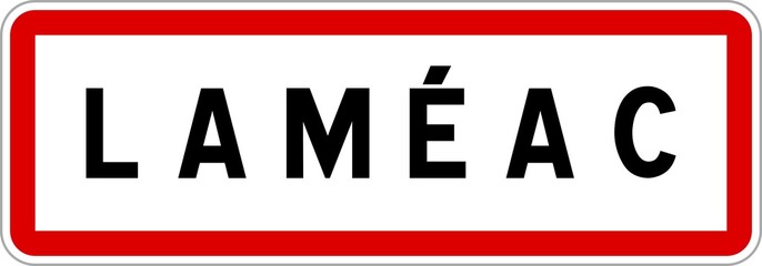 Panneau entrée ville agglomération Laméac / Town entrance sign Laméac
