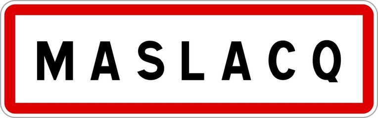 Panneau entrée ville agglomération Maslacq / Town entrance sign Maslacq