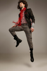 Fashion Model Jumping Studio