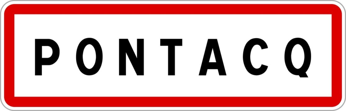 Panneau entrée ville agglomération Pontacq / Town entrance sign Pontacq