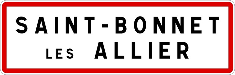 Panneau entrée ville agglomération Saint-Bonnet-lès-Allier / Town entrance sign Saint-Bonnet-lès-Allier
