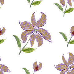 Obraz premium Seamless floral pattern in pastel colors for fabric, paper design. Vector illustration