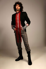 Fashion Model Standing and posing In Studio