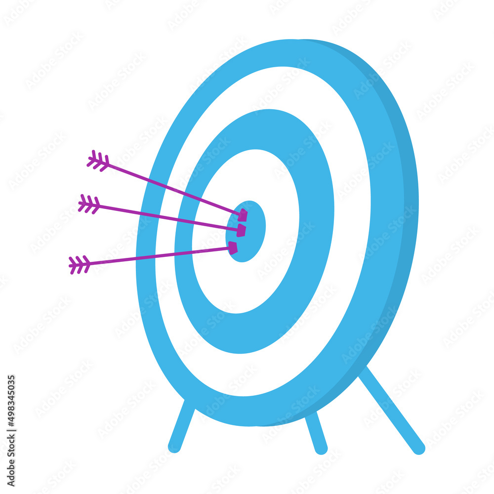 Aufkleber archery target with arrows semi flat color vector object. full sized item on white. participating in
