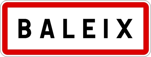 Panneau entrée ville agglomération Baleix / Town entrance sign Baleix