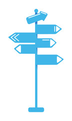 Street pointers semi flat color vector object. Full sized item on white. Choosing direction. Setting destination. Simple cartoon style illustration for web graphic design and animation