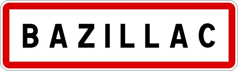 Panneau entrée ville agglomération Bazillac / Town entrance sign Bazillac