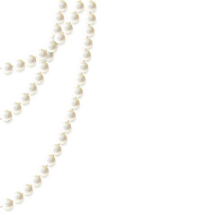 Pearls. Beads. Jewelry. Beautiful vector background. Garland. Festive decoration.