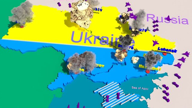 War map battle Ukraine stop kill people Russia bombed another country 4k