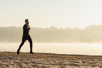 Man running in the morning.