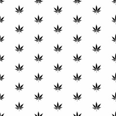 Marijuana leaf icon seamless pattern. Medical cannabis plant, Herbal indica sativa. Natural hemp background. Addiction smoke weed drugs Illegal narcotic. Vector illustration