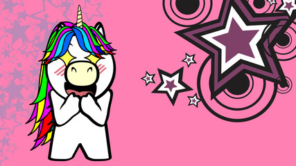 unicorn cartoon background illustration in vector format