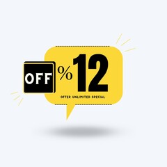 12%Unlimited special offer (with yellow balloon and shadow with discount)
