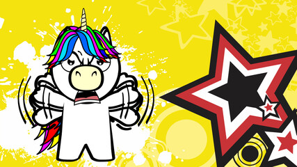 unicorn cartoon background illustration in vector format