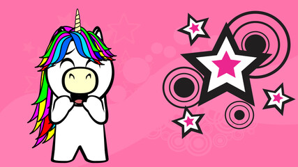 unicorn cartoon background illustration in vector format