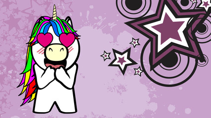 chibi unicorn cartoon background illustration in vector format