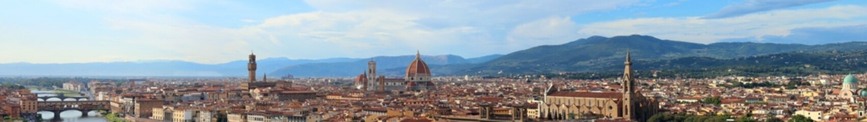 Fototapeta na wymiar city view of Florence in Italy and more landmarks and Dome of Cathedral and bell towers