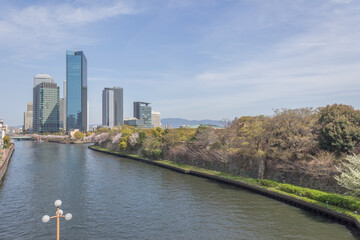 京橋から見た大阪ビジネスパーク方向の風景