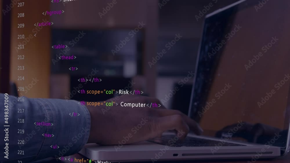 Poster animation of data processing over caucasian businessman using computer