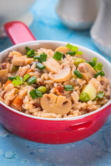 Risotto with mushrooms ande vegetables