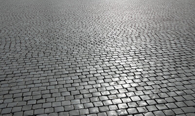 Square paved with setts called SANPIETRINI in Italian Language