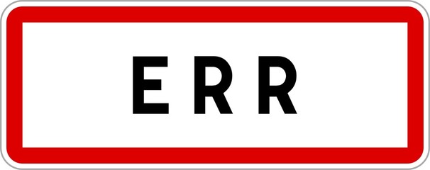 Panneau entrée ville agglomération Err / Town entrance sign Err