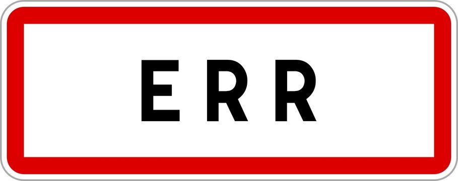 Panneau entr&eacute;e ville agglom&eacute;ration Err / Town entrance sign Err