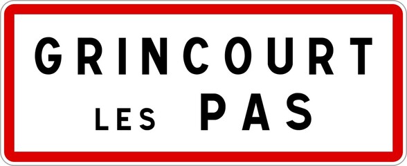 Panneau entrée ville agglomération Grincourt-lès-Pas / Town entrance sign Grincourt-lès-Pas