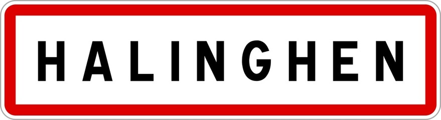 Panneau entrée ville agglomération Halinghen / Town entrance sign Halinghen