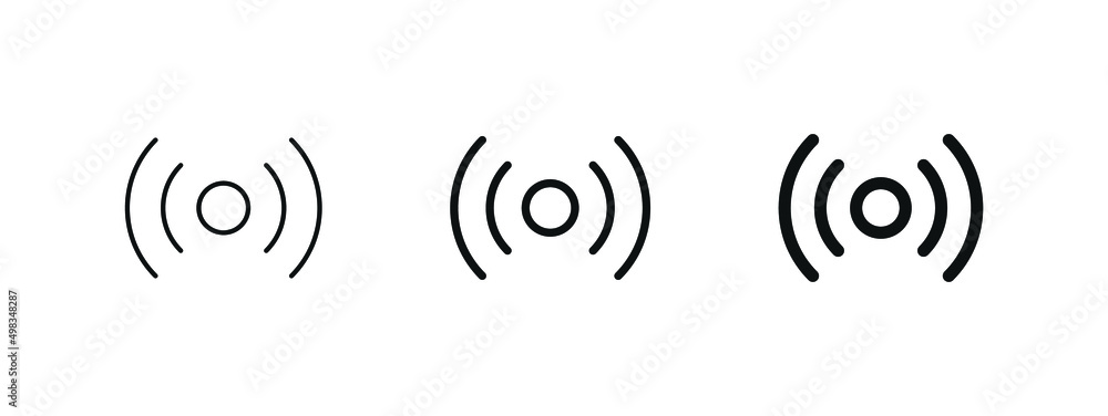 Fototapete wireless Network signal icon . nfc broadcast internet connection icons	
