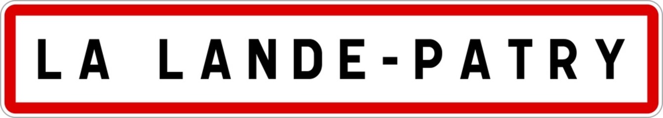 Panneau entrée ville agglomération La Lande-Patry / Town entrance sign La Lande-Patry