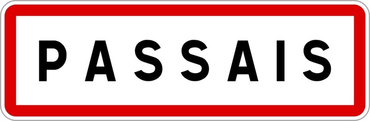 Panneau entrée ville agglomération Passais / Town entrance sign Passais