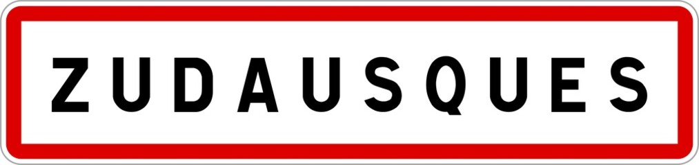 Panneau entrée ville agglomération Zudausques / Town entrance sign Zudausques