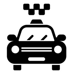 Taxi Flat Icon Isolated On White Background