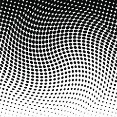 White and black circles, gradient halftone background. Vector illustration.