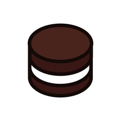 Chocolate macarons icon. Vector illustration.	