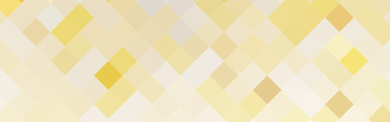 Abstract gold gradient diagonal square mosaic banner background. Vector illustration.