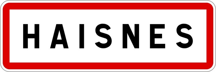 Panneau entrée ville agglomération Haisnes / Town entrance sign Haisnes