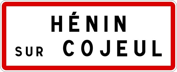 Panneau entrée ville agglomération Hénin-sur-Cojeul / Town entrance sign Hénin-sur-Cojeul