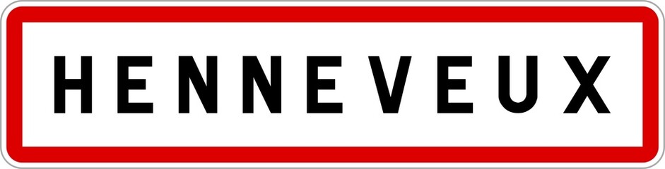 Panneau entrée ville agglomération Henneveux / Town entrance sign Henneveux